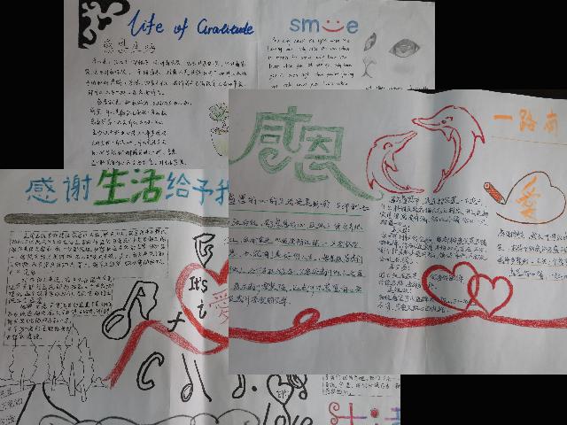 软件工程13-2班团支部开展“感谢生活”之手抄报活动-2